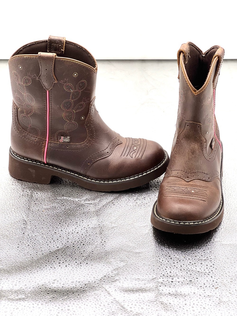 351 Justin Kids Glitzi Light-Up Western Boots 2 1/2 D